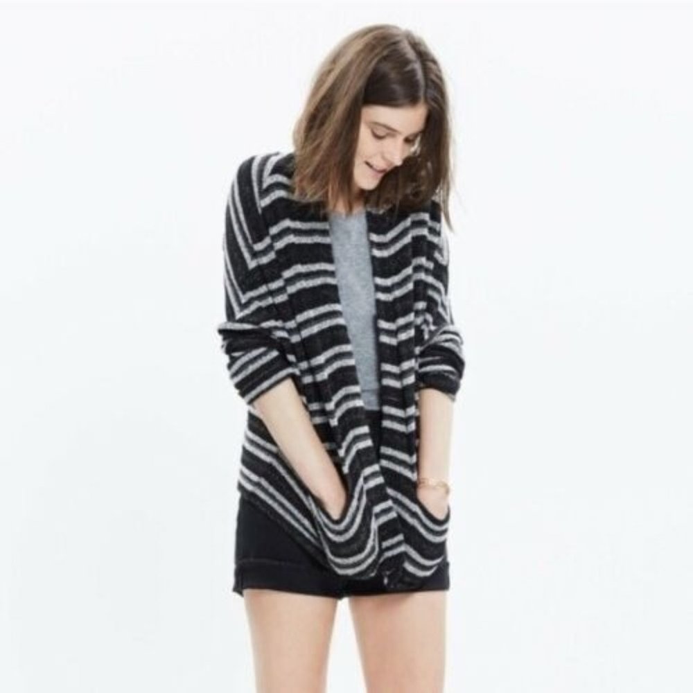 Madewell Striped Upbeat Open Front Cardigan